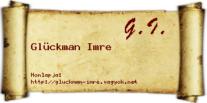 Glückman Imre névjegykártya